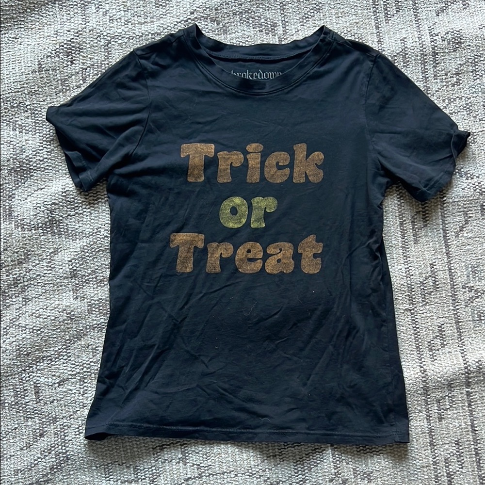 Kids Black Trick or Treat Shirt